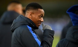 L'attaquant de l'équipe de France Anthony Martial lors d'une séance d'entraînement à Clairefontaine-en-Yvelines, le 6 novembre 2017  