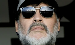 Diego Armando Maradona, alors entraĂźneur des Mexicains de Dorados Ă San Luis Potosi, le 5 mai 2019