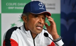 Yannick Noah, alors capitaine de l'équipe de France de Coupe Davis, avant la finale contre la Croatie, le 22 novembre 2018 au stade Pierre-Mauroy de Villeneuve-d'Ascq