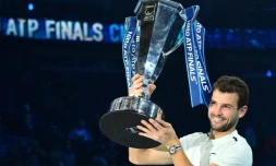 Grigor Dimitrov triomphe dans le Masters final de Londres aux dépens de David Goffin, le 19 novembre 2017