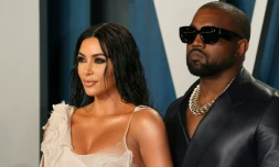 Kim Kardashian et Kanye West lors d'une fĂȘte Ă l'occasion des Oscars Ă Beverly Hills, le 9 fĂ©vrier 2020