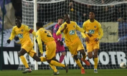 Les joueurs de Pau se sont offerts le scalp de Bordeaux grâce notamment à un but de leur capitaine Name Moustapha en Coupe de France au stade du Hameau, le 16 janvier 2020