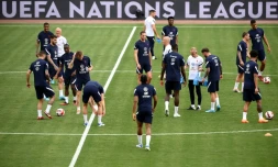 Les Bleus à l'entraînement sur la pelouse du stade Poljud à Split, le 5 juin 2022 à la veille du match contre la Croatie
