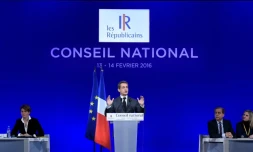Nicolas Sarkozy à l'ouverture du Conseil national (CN) du parti Les Républicains à Paris, le 13 février 2016