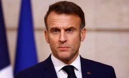 Le président français Emmanuel Macron donne une conférence de presse au palais de l'Elysée à Paris, le 28 novembre 2024