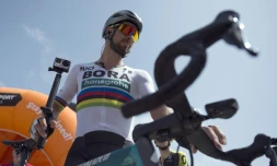 Le champion du monde sortant, le Slovaque Peter Sagan lors du Tour d'Espagne, le 27 août 2018