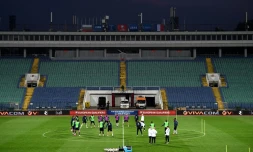 Les Bleus à l'entraînement au Vasil Levski stadium de Sofia, le 6 octobre 2017