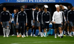 L'équipe de France s'apprête à s'entraîner au stade de Saint-Pétersbourg, le 9 juillet 2018