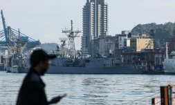 Des navires de la marine taïwanaise ancrés dans le port de Keelung, le 11 décembre 2024