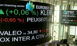 La salle de contrÎle d'Euronext, société qui gÚre la bourse de Paris, à la Défense, le 21 novembre 2019