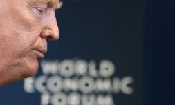 Le président américain Donald Trump, lors de sa dernière visite en personne au Forum économique mondial à Davos (Suisse), le 22 janvier 2020