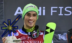 Le Suisse Daniel Yule vainqueur du slalom de Madonna di Campiglio (Italie), le 8 janvier 2020