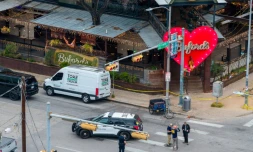 Vue aérienne du bar Buford's, à Austin, au Texas, le 1er mars 2026