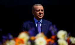 Le président turc Recep Tayyip Erdogan, participe à un meeting de campagne électorale, à Istanbul, le 24 mars 2024