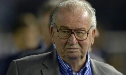 Julio Grondona, alors président de la Fédération argentine de football, avant le match contre le Venezuela en qualif. pour le Mondial-2014, le 22 mars 2013 à Buenos Aires  