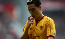 L'ancien international français Samir Nasri, alors sous le maillot du FC Séville, lors d'un match de Liga à Gijon, le 29 octobre 2016