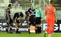 Le défenseur de Bordeaux Paul Baysse est exclu contre Caen, le 16 janvier 2018 à Bordeaux