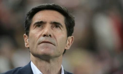 L'ancien entraĂźneur de l'Athletic Bilbao, lors de la demi-finale de Coupe d'Espagne Ă Valence le 2 mars 2022