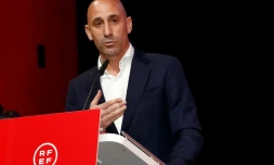 Luis Rubiales lors d'une assemblée générale de la Fédération espagnole de football, le 25 août 2023 à Madrid
