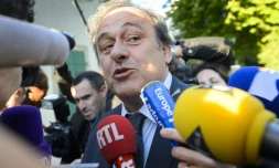 Michel Platini à son arrivée au tribunal arbitral du sport le 29 avril 2016 à Lausanne 
