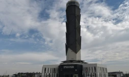 La tour de contrôle du nouvel aéroport international Général Felipe Angeles, le 21 janvier 2022 à Zumpango, au nord de Mexico