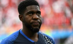 Le défenseur français Samuel Umtiti avant le match contre le Pérou, le 21 juin 2018 à Ekaterinbourg