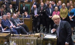 Le Premier ministre britannique Boris Johnson Ă la Chambre des communes, le 23 octobre 2019 Ă Londres