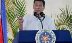 Le président philippin Rodrigo Duterte, le 17 novembre 2016 sur l'île philippine de Mindanao