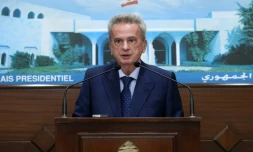 Photo fournie le 3 juin 2021 par l'agence libanaise Dalati et Nohra du du gouverneur de la banque centrale du Liban, Riad Salamé, à Beyrouth