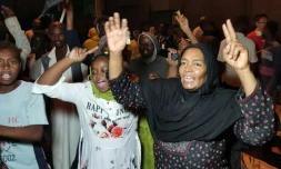 Célébrations à Port-Soudan après l'annonce de la reconquête de Khartoum par l'armée soudanaise, le 26 mars 2025