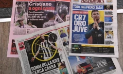 Articles de journaux sportifs italiens évoquant l'arrivée de Ronaldo à la Juve, le 7 juillet 2018