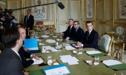 Réunion le 2 décembre 2018 avec le président Emmanuel Macron et des membres du gouvernement, à l'Elysée
