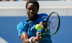 Gael Monfils lors du match contre Gilles Muller à l'US Open le 29 août 2016 à New York
