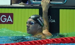 L'Américain Caeleb Dressel efface le record du monde du 100 m papillon de son compatriote Michael Phelps en demies des Mondiaux de natation, le 26 juin 2019 à Gwangju