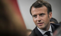 Emmanuel Macron lors d'un grand débat à Beaupréau-en-Mauges, dans le Maine-et-Loire, le 28 mars 2019