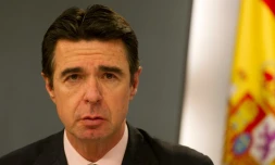 Le ministre espagnol de l'Industrie Jose Manuel Soria lors d'une conférence de presse au palais présidentiel de La Moncloa à Madrid, le 15 avril 2016