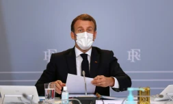 Emmanuel Macron lors d'un conseil de Défense à L'Elysée le 12 novembre 2020