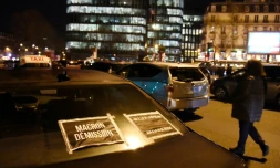 Des taxis le 28 janvier 2016 Porte Maillot Ă Paris