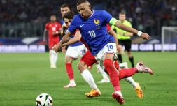 L'attaquant vedette de l'équipe de France Kylian Mbappé face au Luxembourg, en match amical, le 5 juin 2024 à Metz