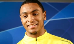 Le défenseur central de Dortmund Abdou Diallo en conférence de presse à Monaco le 10 décembre 2018