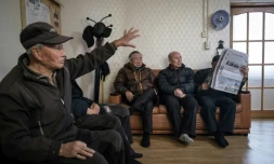 Réfugiés nord-coréen dans une maison de quartier à "Abai village", le 15 janvier 2018