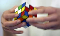 Un Rubik's Cube pris en photo à Budapest le 20 novembre 2005