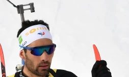 Le Français Martin Fourcade lors de l'Individuel des Mondiaux de biathlon d'Anterselva (nord de l'Italie) le 19 février 2020.