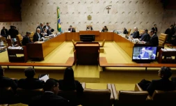 La Cour suprĂȘme Ă l'ouverture des premiers procĂšs contre des partisans de l'ancien prĂ©sident Jair Bolsonaro pour les Ă©vĂ©nements du 8 janvier Ă Brasilia, le 13 septembre 2023