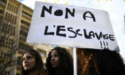 Manifestation pour dénoncer l'esclavage de migrants africains en Libye, le 25 novembre 2017 à Paris