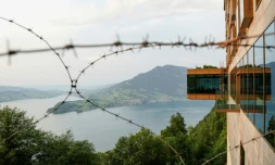 Le complexe hôtelier de luxe de Bürgenstock, dans les Alpes suisses, où se déroulent les négociations américano-iraniennes, le 21 juin 2026