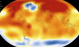 Illustration fournie le 20 janvier 2016 par la NASA montrant le réchauffement climatique dans le monde