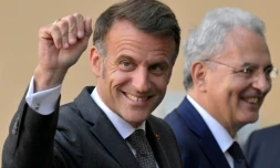 Le président de la République Emmanuel Macron à Rome en Italie le 9 avril 2026