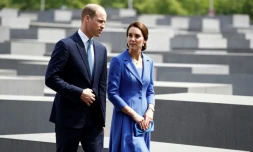 Le prince William et son épouse Kate visitent le mémorial de l'Holocauste à Berlin, le 19 juillet 2017