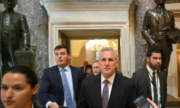 Le "speaker" de la Chambre américaine des représentants, Kevin McCarthy, le 18 avril 2023 au Capitole, à Washington
